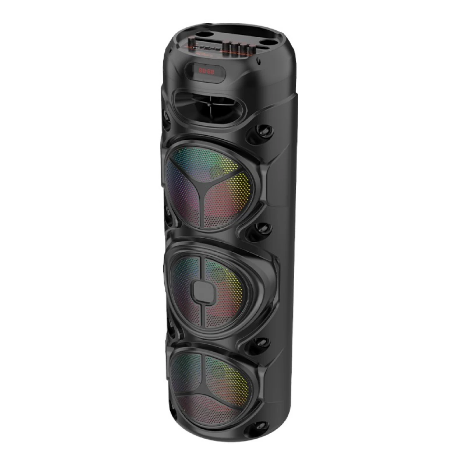 Boxă portabilă ZQS8308, 450W PMPO, 3 difuzoare 8 , Bluetooth, FM, AUX, USB, RGB, microfon wireless, telecomandă, acumulator 6000 mAh [5]