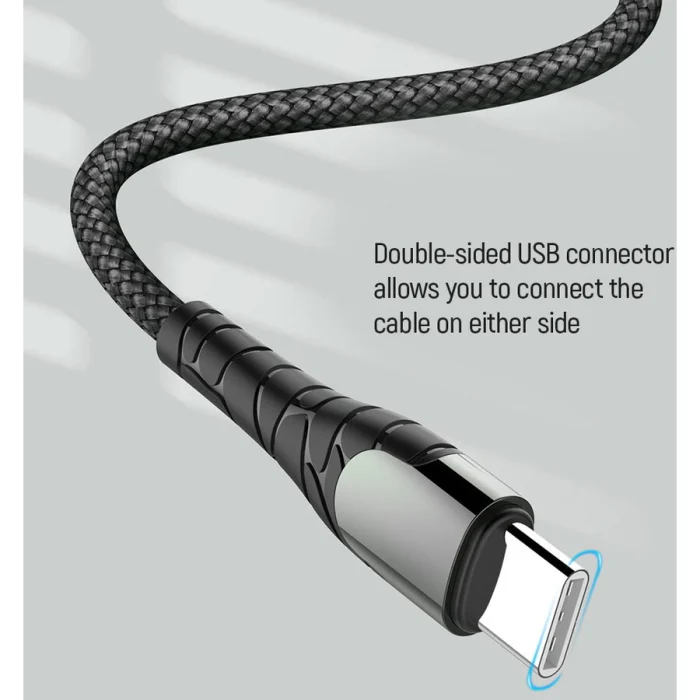 Cablu Dublu Tip-C XF-169, 66W, Încărcare Rapidă și Transfer de Date - Conectori USB-C la Ambele Capete, Material Durabil PVC/Naylon, Ideal pentru Smartphone-uri și Tablete [8]