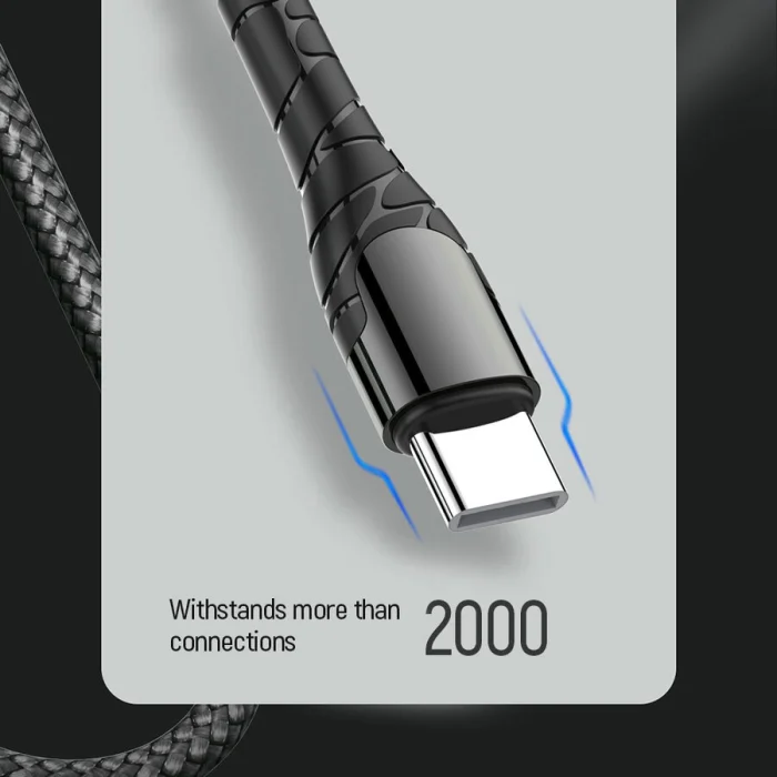 Cablu Dublu Tip-C XF-169, 66W, Încărcare Rapidă și Transfer de Date - Conectori USB-C la Ambele Capete, Material Durabil PVC/Naylon, Ideal pentru Smartphone-uri și Tablete [10]