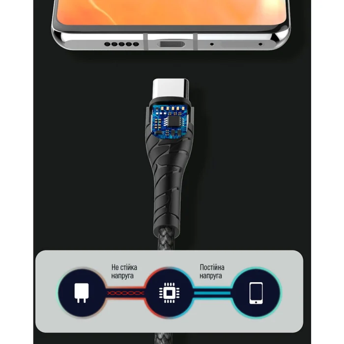 Cablu Dublu Tip-C XF-169, 66W, Încărcare Rapidă și Transfer de Date - Conectori USB-C la Ambele Capete, Material Durabil PVC/Naylon, Ideal pentru Smartphone-uri și Tablete [3]
