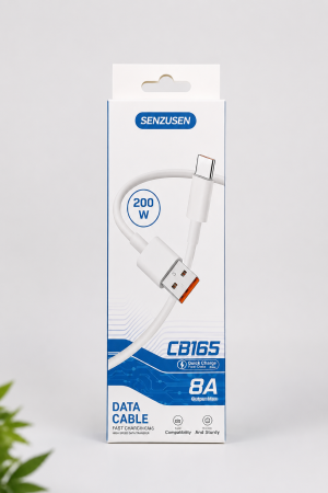 Accesorii Telefoane - Cablu USB Micro pentru Încărcare Rapidă și Transfer de Date, 200W, 8A, Power 3.0 Fast Charge, Conectori Durabili, Alb