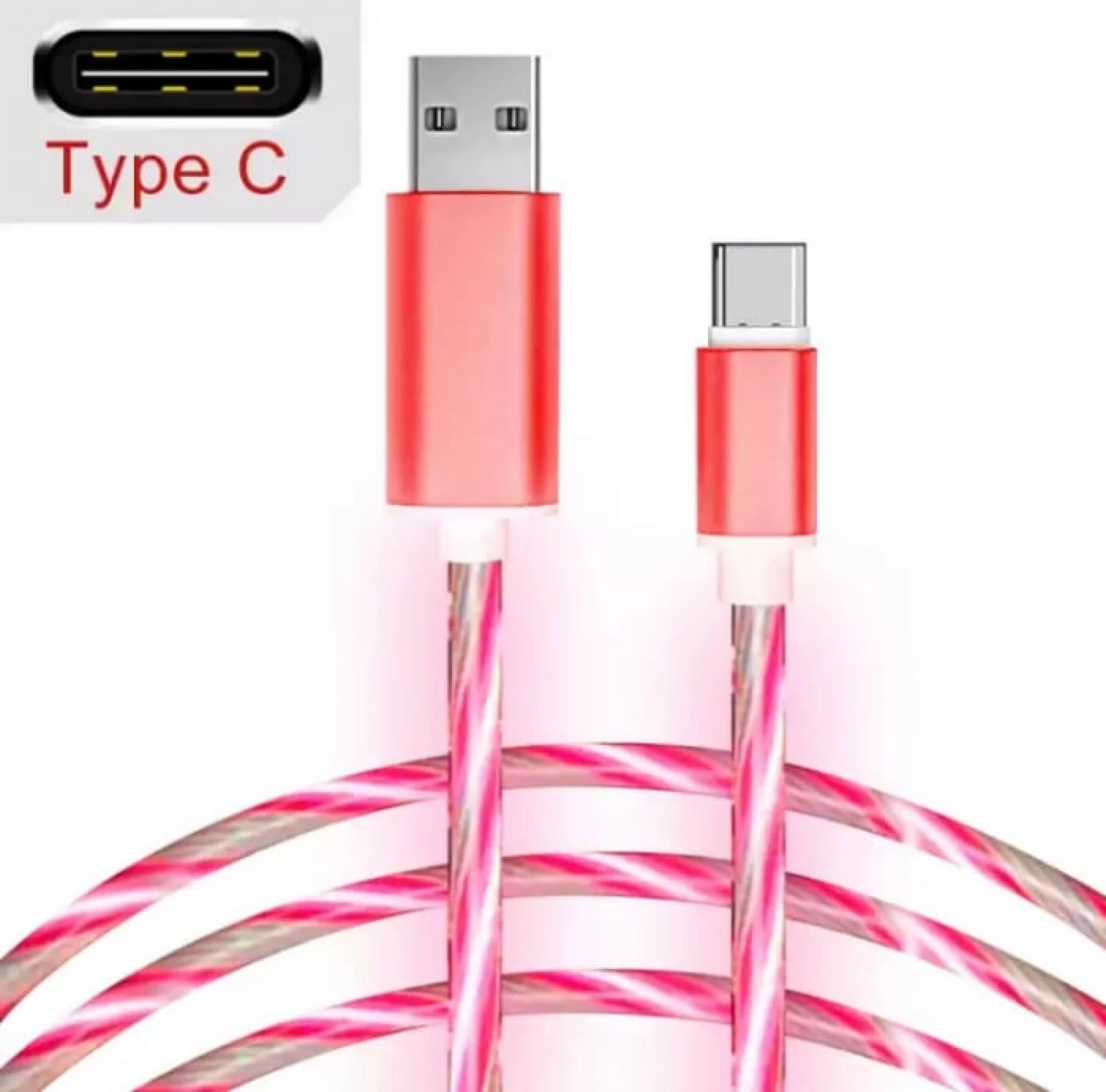Accesorii Telefoane - Cablul Type-C cu Lumină LED, Încărcare Rapidă și Transfer Date, Durabil