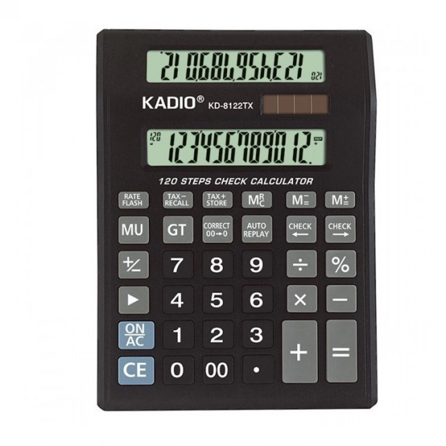 Calculatoare de birou - Calculator de Birou LCD Dublu Display Kadio KD8122TX KLX - Ecran Dublu, Funcții Avansate, Alimentare Solară și Baterii, Design Compact pentru Birou
