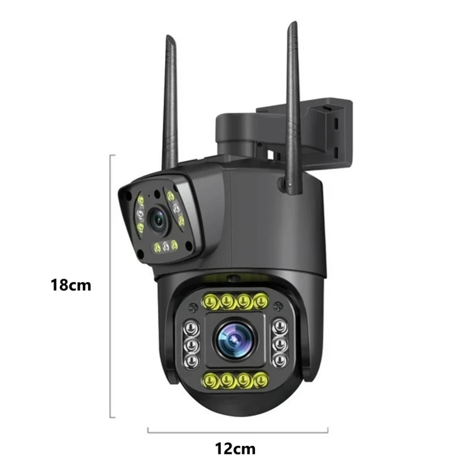 Camera supraveghere dubla, 4g, 2 lentile comunicare bidirectionala, cu aplicatie pentru Android, IOS si PC, gri/negru [6]