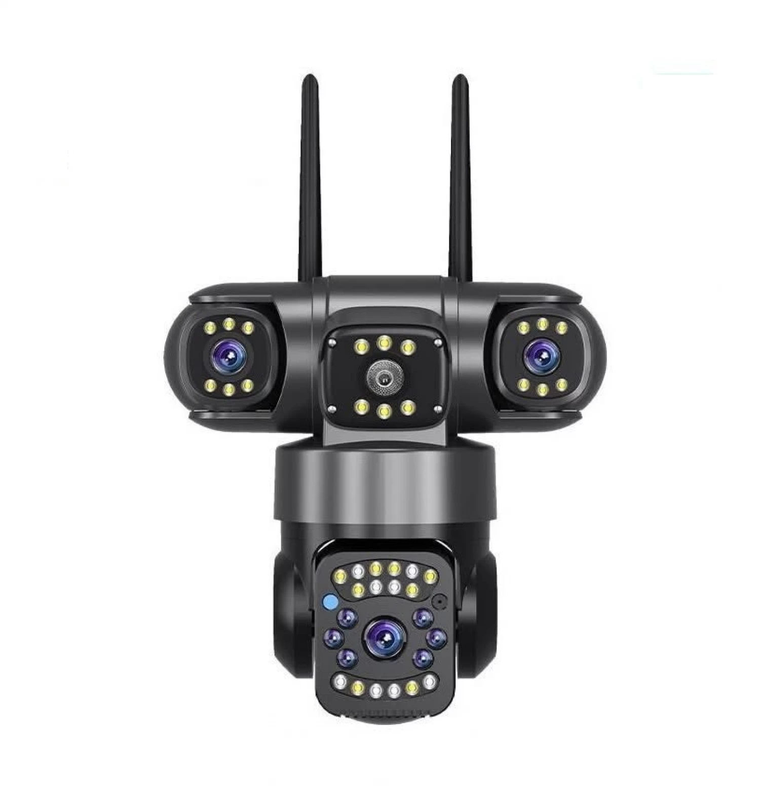 Camere de supraveghere - Cameră Supraveghere WiFi 3 Lentile, 360°, Vezi 3 Unghiuri din Telefon, Night Vision Color, Audio Bidirecțional