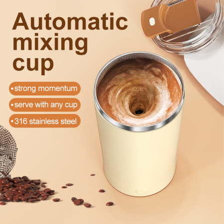 Cană electrică auto-agitare 400 ml, reîncărcabilă, amestecare rapidă automată, cu capac, din aluminiu [5]