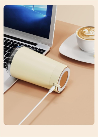 Cană electrică auto-agitare 400 ml, reîncărcabilă, amestecare rapidă automată, cu capac, din aluminiu [2]