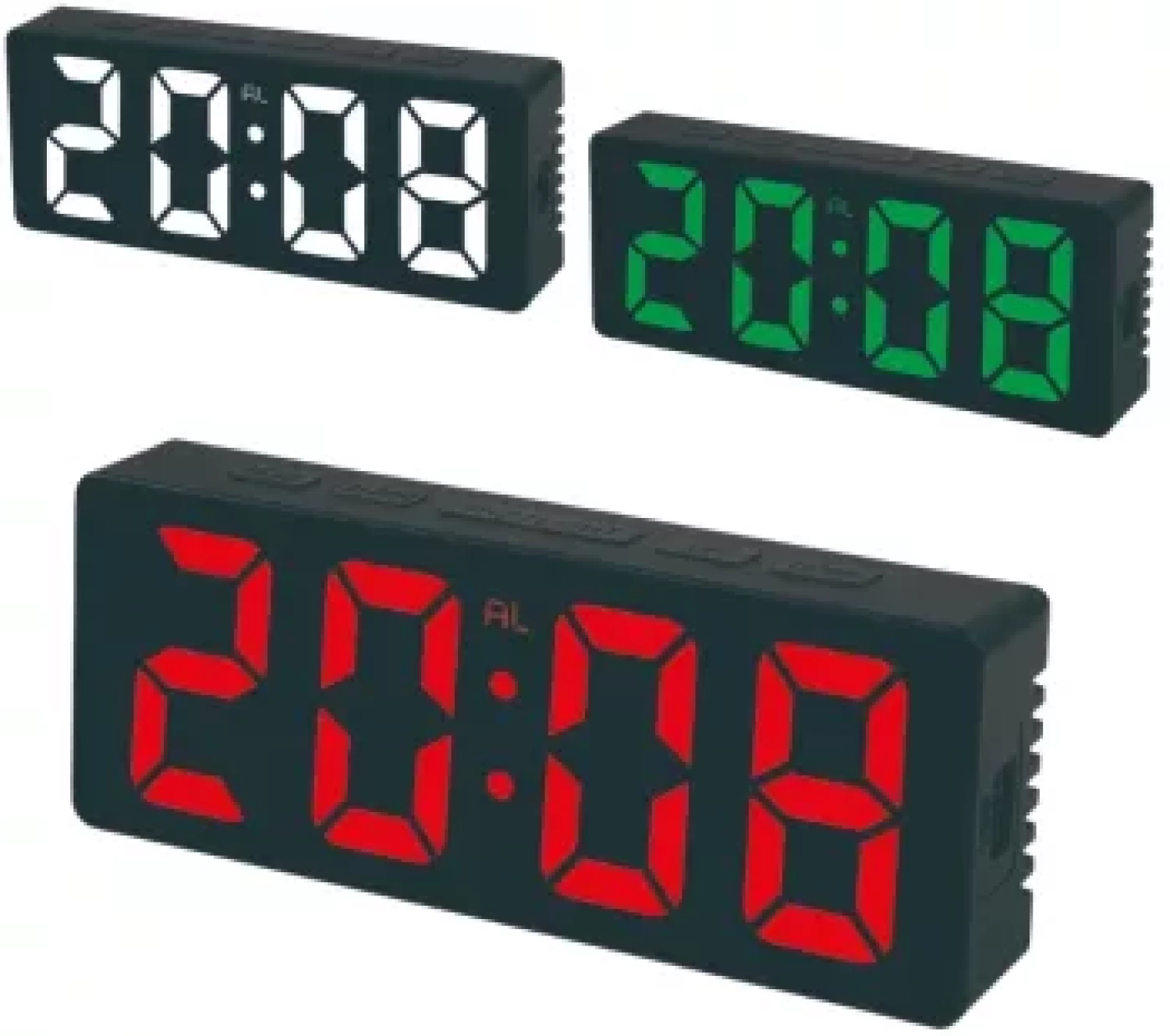 Ceas de masa digital cu afisaj LED alb, multifunctional, dimensiuni 160 x 62 x 31 mm, ABS, negru [1]