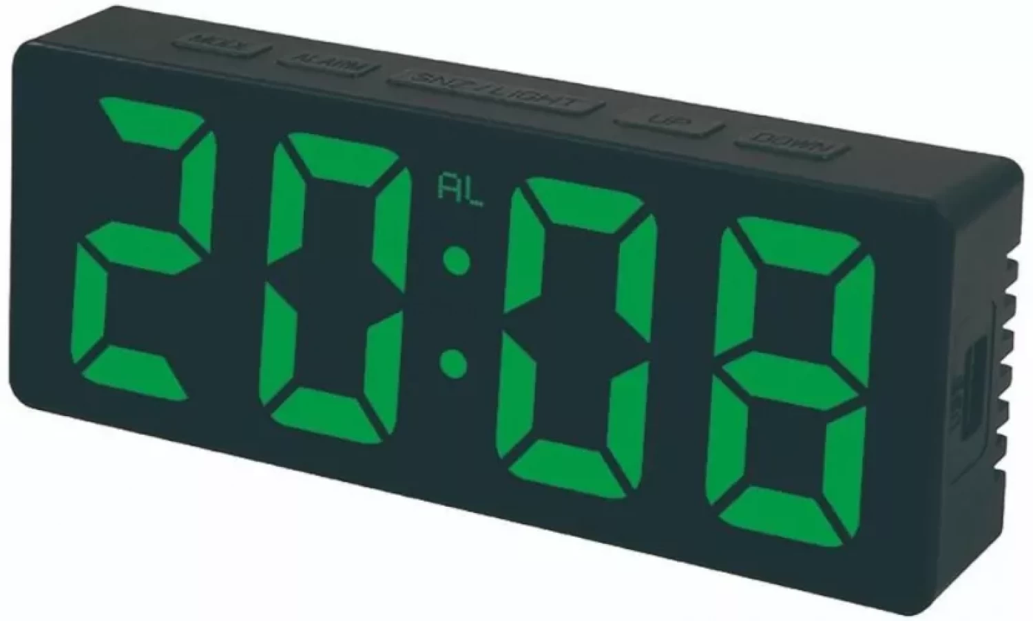 Ceasuri decorative - Ceas de masa digital cu afisaj LED alb, multifunctional, dimensiuni 160 x 62 x 31 mm, ABS, negru