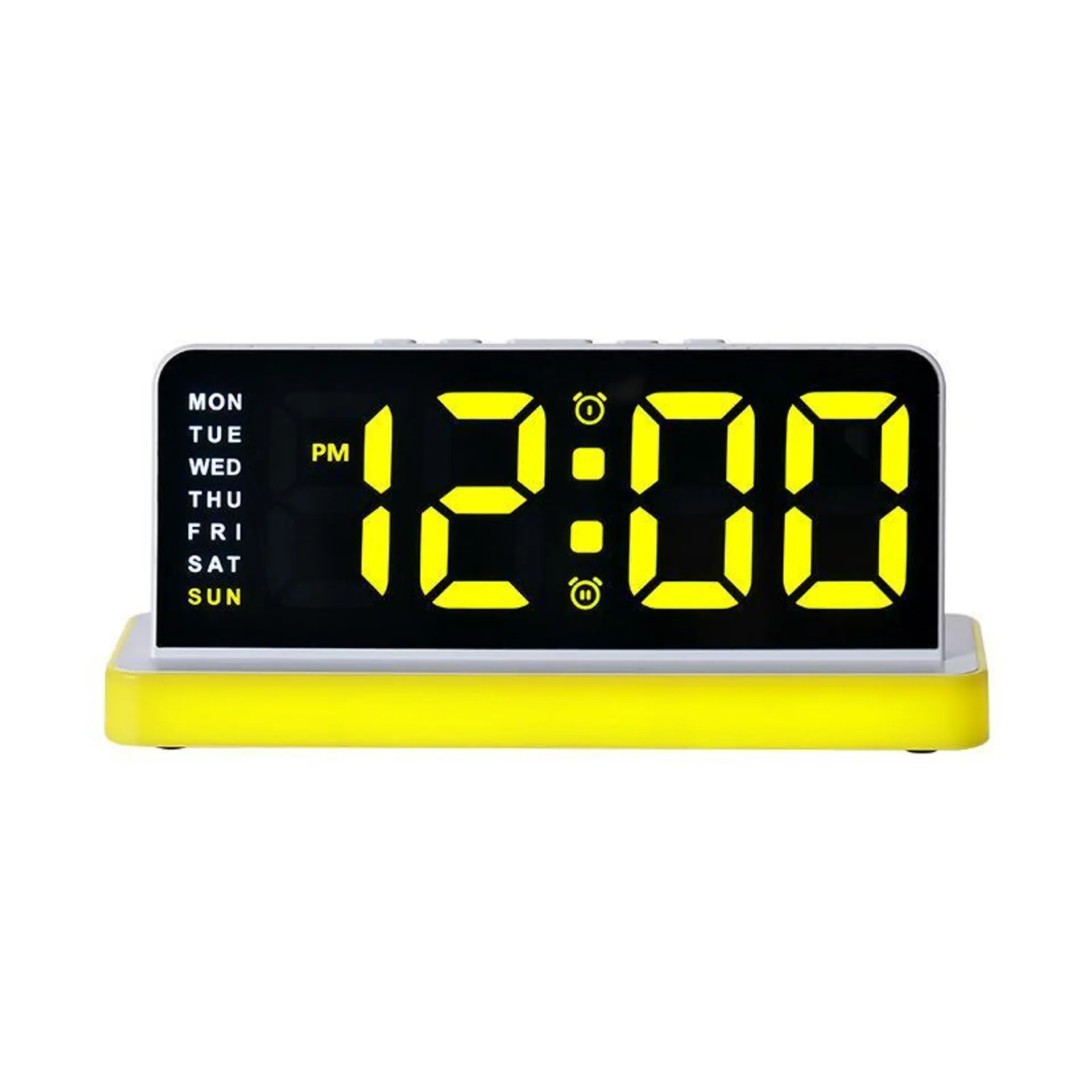 Ceasuri decorative - Ceas Digital cu Deșteptător LED, Ecran Tip Oglindă, Alarmă Dublă, Lumină Ambientală în 5 Culori, 3 Trepte de Luminozitate, Afișare Oră, Dată și Temperatură, Alimentare prin USB
