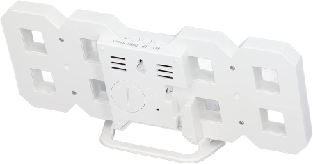Ceas Digital LED 3D de Masă, Ramă Albă, Ecran LED Mare cu Afișare Oră, Temperatură și Cronometru, Alarmă cu Funcție Snooze, Carcasă ABS, Dimensiuni 23 × 9,3 cm [2]