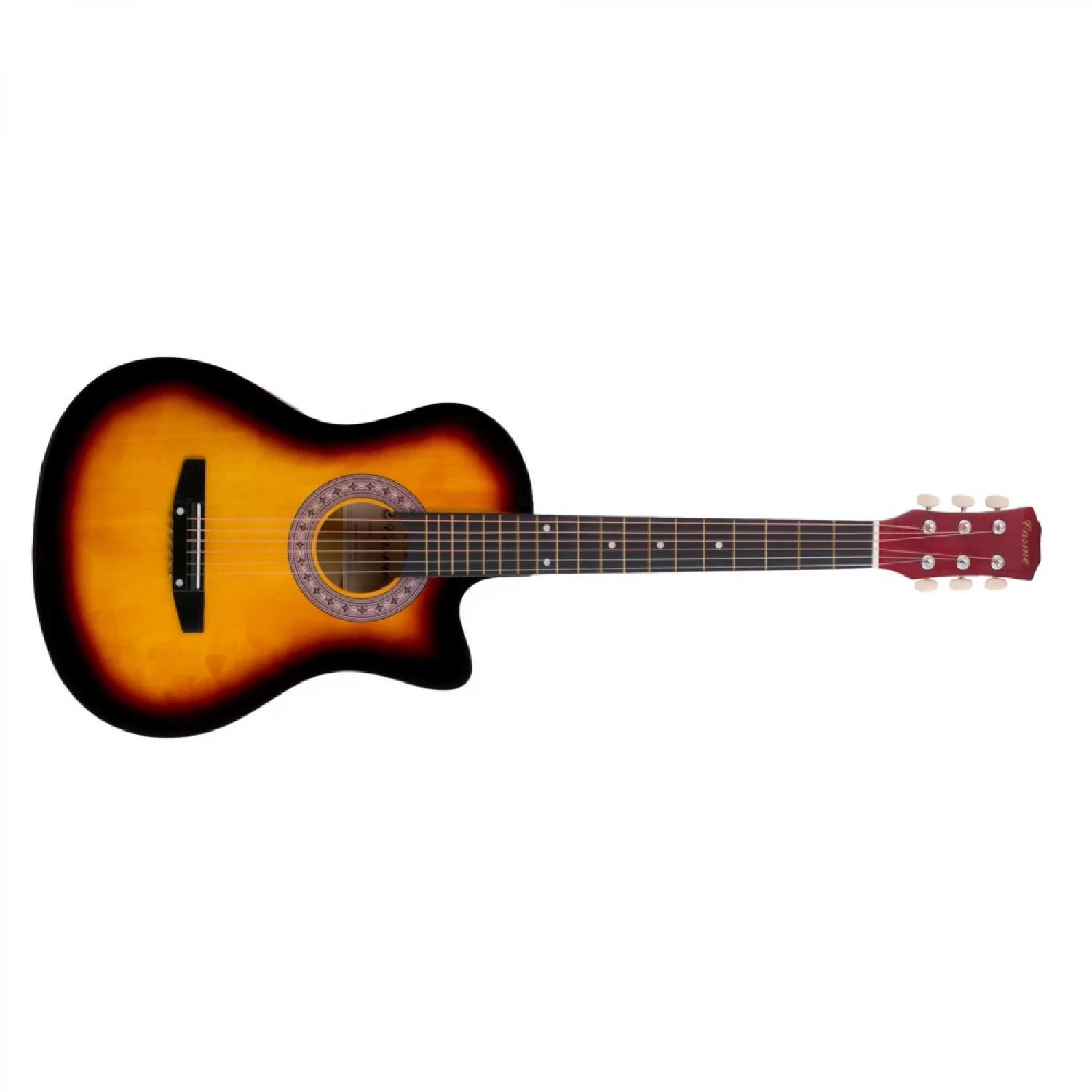 Chitara Acustica 4/4 38  ( 95 x 35 cm ), pentru Incepatori si Adulti, Recomandata peste 8-10 Ani, 6 Corzi Metalice, 18 De Taste [11]