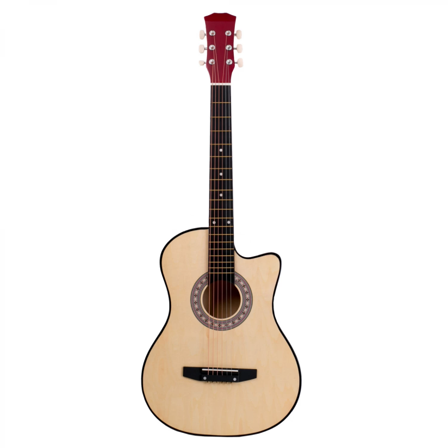 Chitare - Chitara Acustica 4/4 38  ( 95 x 35 cm ), pentru Incepatori si Adulti, Recomandata peste 8-10 Ani, 6 Corzi Metalice, 18 De Taste