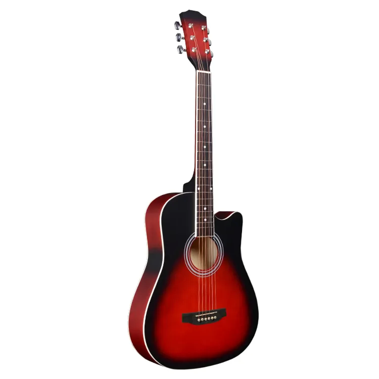 Chitara Acustica 4/4 38  ( 95 x 35 cm ), pentru Incepatori si Adulti, Recomandata peste 8-10 Ani, 6 Corzi Metalice, 18 De Taste [14]