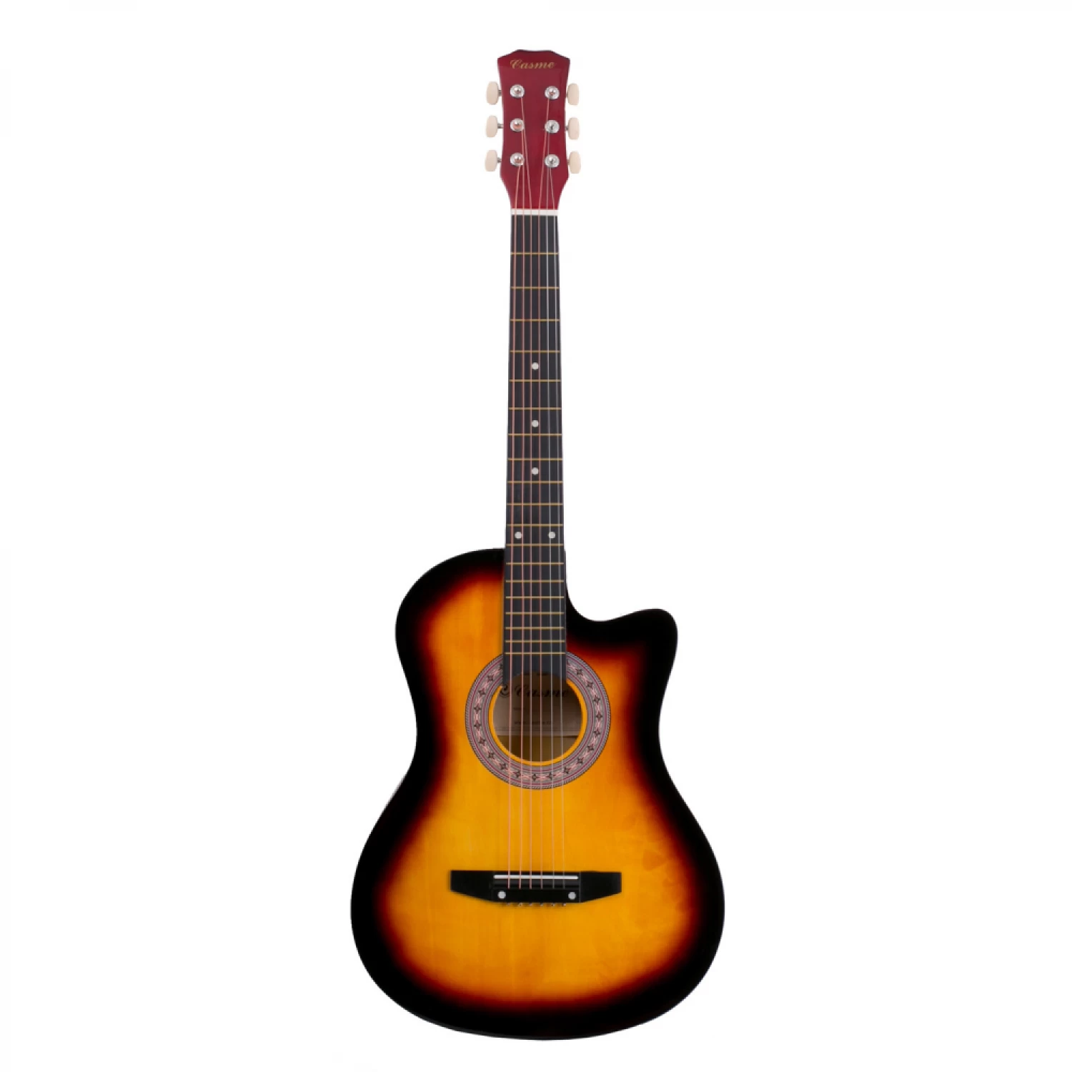 Chitara Acustica 4/4 38  ( 95 x 35 cm ), pentru Incepatori si Adulti, Recomandata peste 8-10 Ani, 6 Corzi Metalice, 18 De Taste [12]