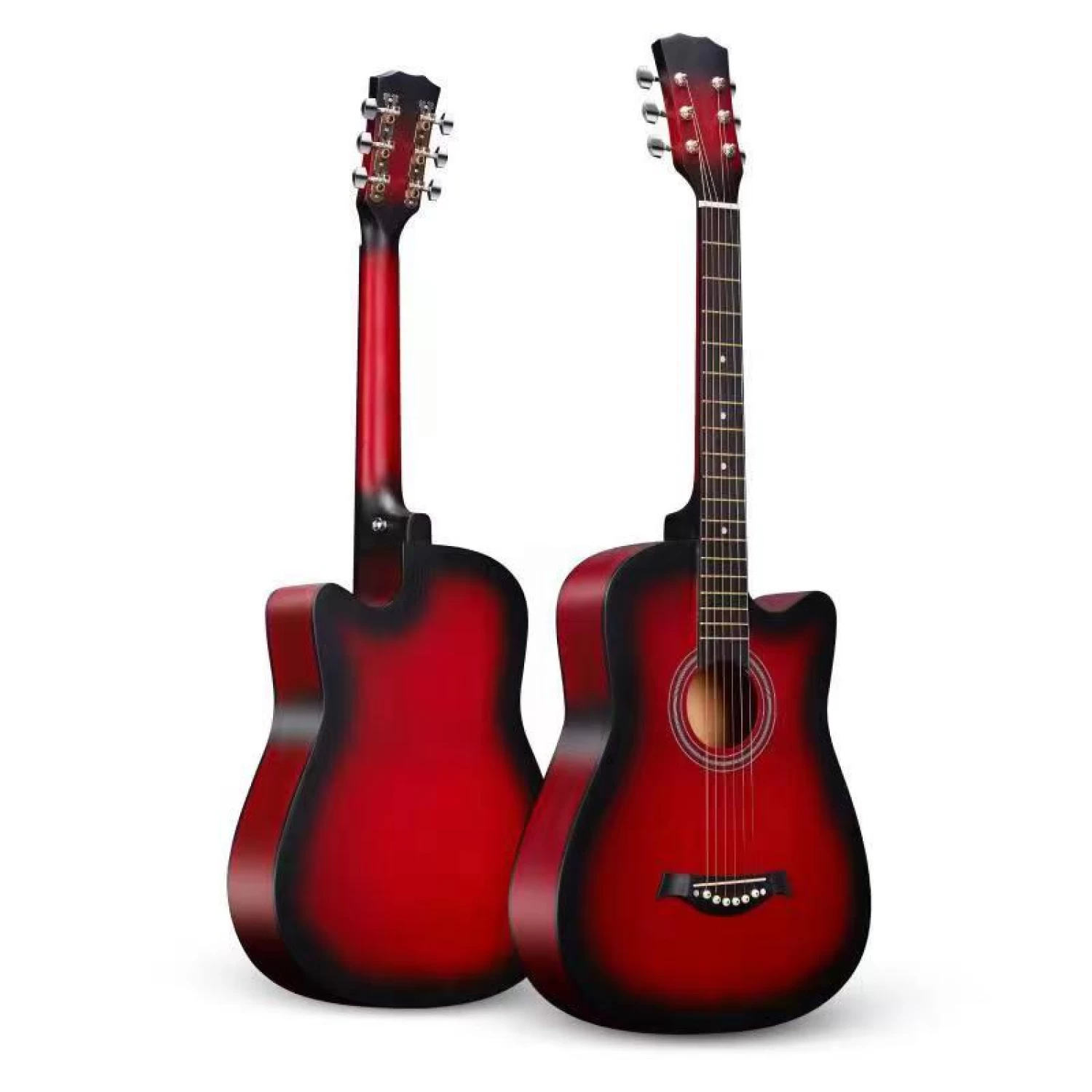 Chitara Acustica 4/4 38  ( 95 x 35 cm ), pentru Incepatori si Adulti, Recomandata peste 8-10 Ani, 6 Corzi Metalice, 18 De Taste [17]