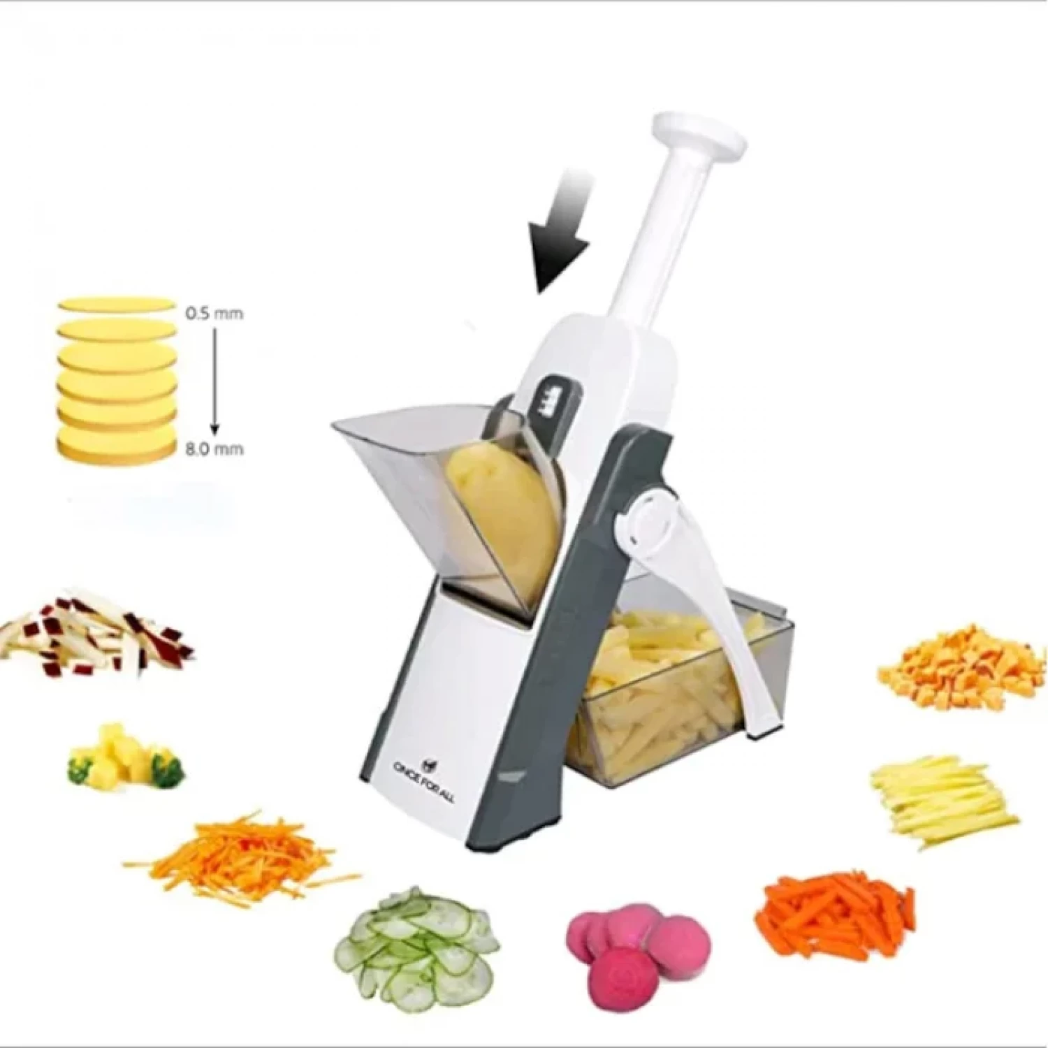 Feliator de Legume Multifuncțional Premium, 30 Tipuri de Tăiere, Lame Integrate din Inox, Reglare Grosime 0.5-8 mm, Compact și Sigur [4]