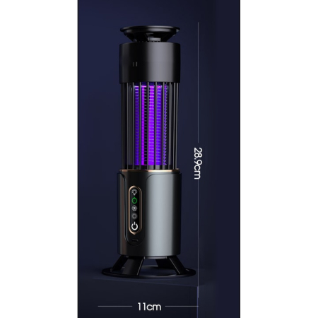Lampă electrică anti-insecte USB, acumulator 1200 mAh, captare țânțari și iluminare, 3 moduri timer, compactă și silențioasă, gri [1]