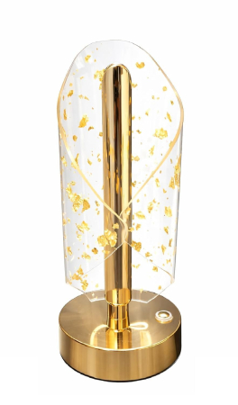 Lampi solare si lanterne led - Lampă LED acrilică 3D, model cer înstelat, bază aurie, control tactil, wireless, lumină ambientală pentru dormitor și birou