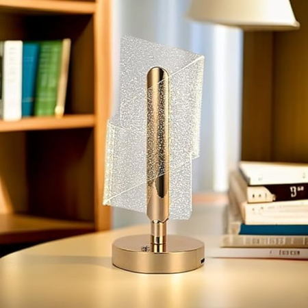 Lampi solare si lanterne led - Lampă LED de Masă din Cristal, Control Tactil, Iluminare Ambientală cu Lumină Caldă, Design Modern și Elegant, Consum Redus de Energie