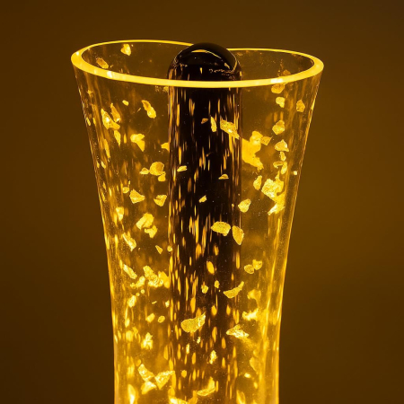 Lampă LED de Masă din Cristal cu Foiță Aurie, Control Tactil, Lumină Alb Cald, Design Oval Elegant, Iluminare Ambientală cu Consum Redus, Dimensiuni 22 x 8 cm [4]