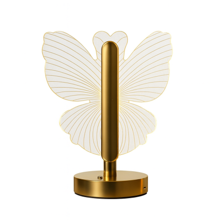 Lampă LED Decorativă cu Fluture Auriu, Reîncărcabilă USB, Lumină Caldă Ambientală, Design Elegant și Portabil, Consum Redus de Energie, Ideală pentru Dormitor, Living, Birou sau Noptieră [4]