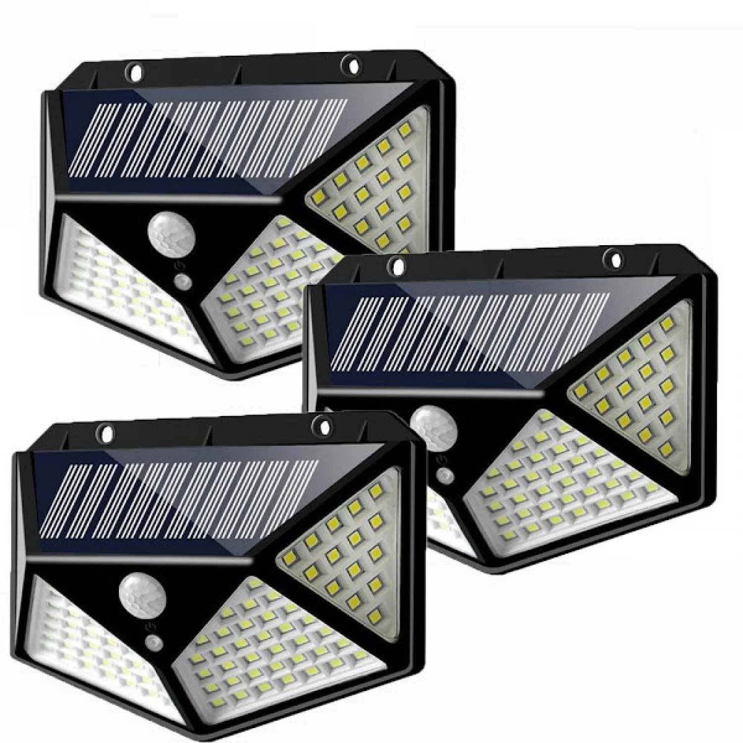 Lampi solare si lanterne led - Lampa Solară 100 LED-uri cu Senzor de Mișcare, Model Nou, Rezistentă la Apă, 3 Moduri de Iluminare, Autonomie Mare - Ideală pentru Grădină și Spații Exterioare"