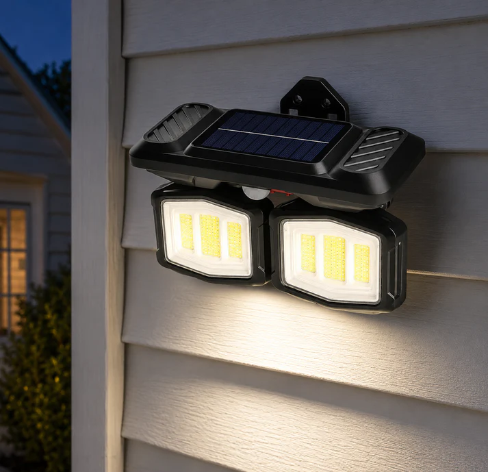 Lampă Solară LED de Perete 28W, Senzor de Mișcare și Senzor Crepuscular, Baterie Reîncărcabilă 1500 mAh, Panou Solar Integrat, Protecție IP54, Autonomie 6-12 Ore, Iluminare Eficientă pentru Exterior [2]