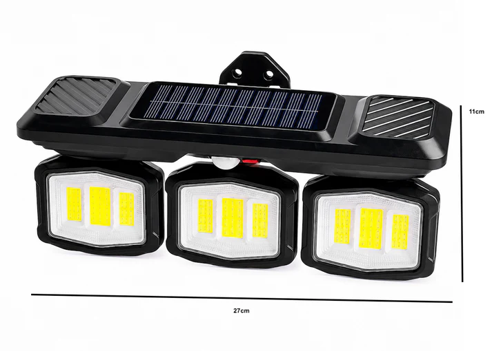 Lampă Solară LED de Perete 38W, Senzor de Mișcare și Senzor Crepuscular, Baterie Reîncărcabilă 2400 mAh, Panou Solar Integrat, Protecție IP54, Autonomie 6-12 Ore, Iluminare Eficientă pentru Exterior [1]