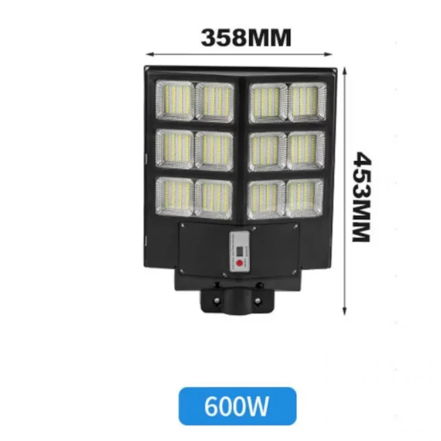 Lampă Solară Stradală LED 600W cu Panou Solar, Senzor de Mișcare, Telecomandă, 1800 lm, Timp de Lucru 12-14h, Control Automat - IP65, Instalare la 2-4 m, Ideală pentru Curți, Aleile și Parcări [8]