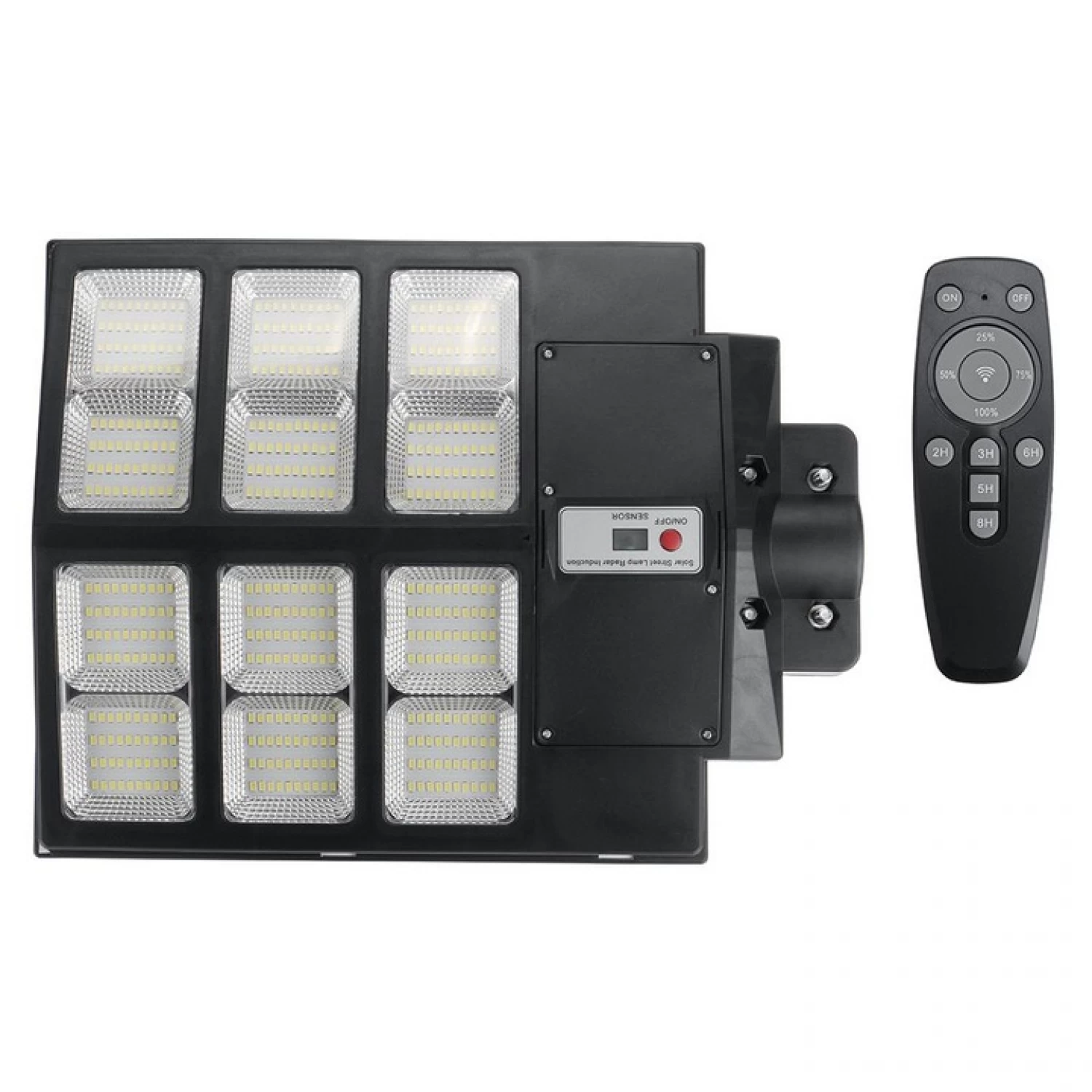 Lampă Solară Stradală LED 600W cu Panou Solar, Senzor de Mișcare, Telecomandă, 1800 lm, Timp de Lucru 12-14h, Control Automat - IP65, Instalare la 2-4 m, Ideală pentru Curți, Aleile și Parcări [4]