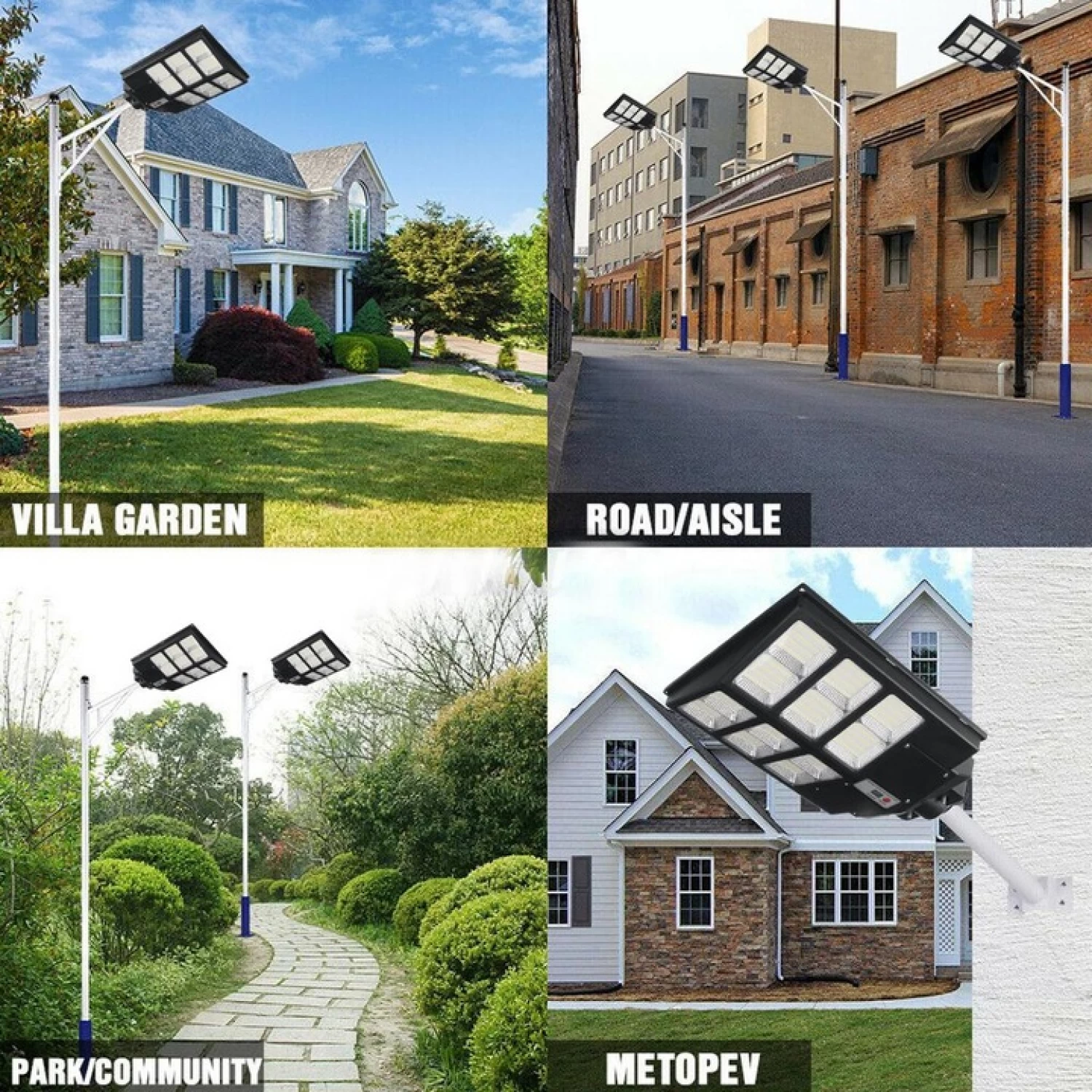 Lampă Solară Stradală LED 600W cu Panou Solar, Senzor de Mișcare, Telecomandă, 1800 lm, Timp de Lucru 12-14h, Control Automat - IP65, Instalare la 2-4 m, Ideală pentru Curți, Aleile și Parcări [5]