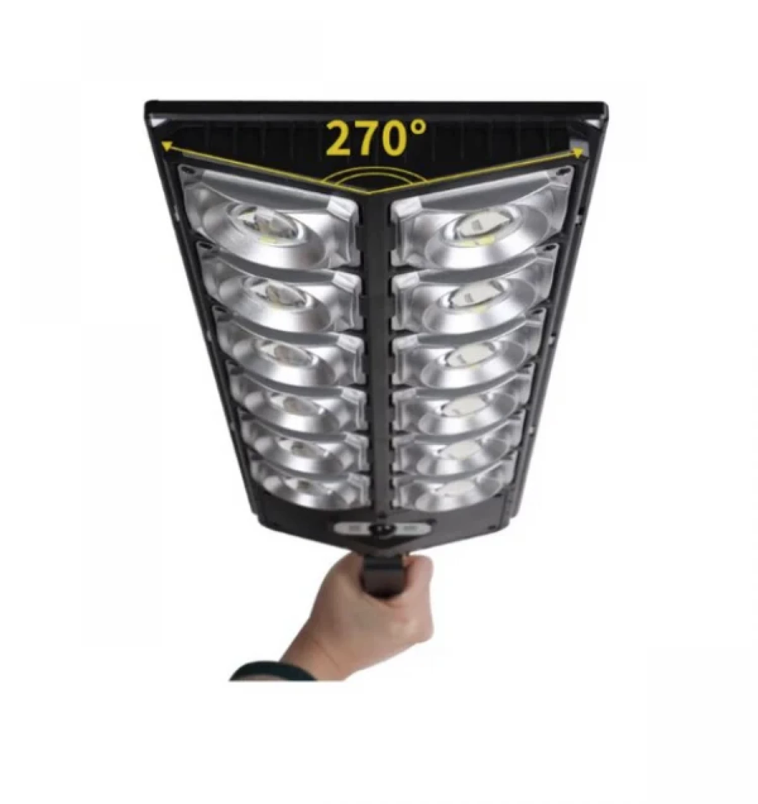 Lampa Stradala cu Incarcare Solara 2500W, 3 Moduri de iluminare, Senzor de Lumina si Senzor de Miscare, Telecomanda Inclusa, Negru [4]