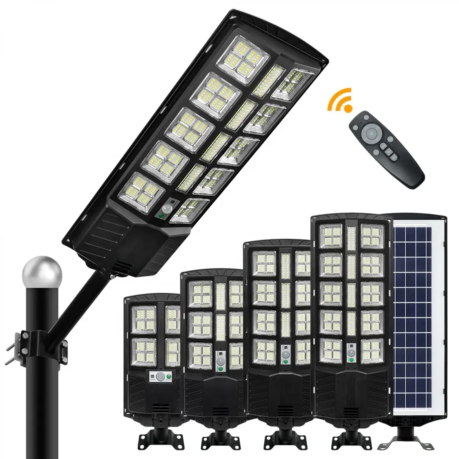 Lampa stradala solara integrata cu telecomanda, Putere - 3000W, culoare negru [9]