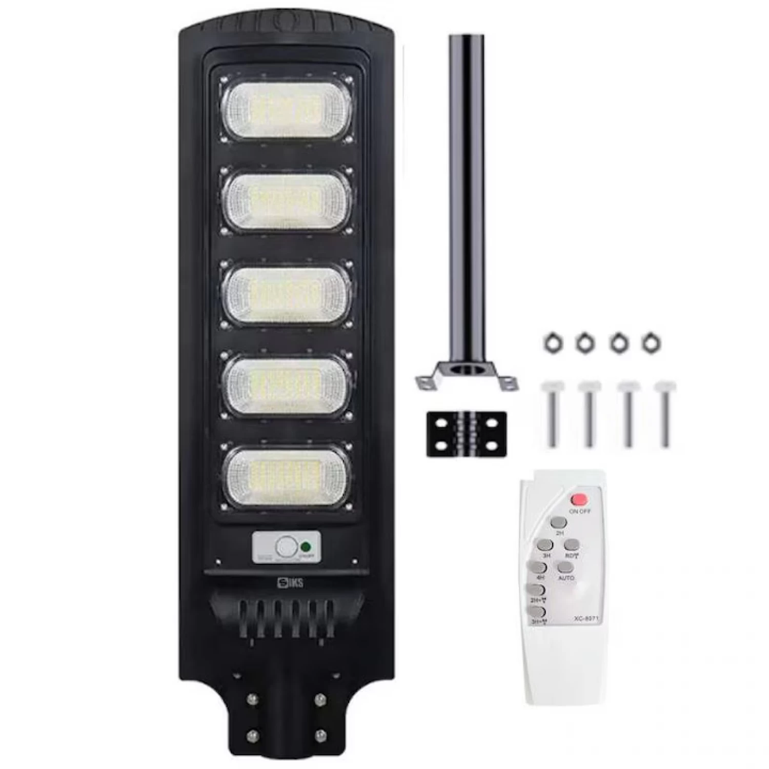 Lampă Stradală Solară LED 2000W, Autonomă, 20000mAh, 288 LED-uri, IP66, Senzor de Mișcare și lumina, Telecomandă, Iluminat Exterior pentru Curte, Grădină, Parcare sau Stradă, Alb Rece, Panou Solar 18W [4]