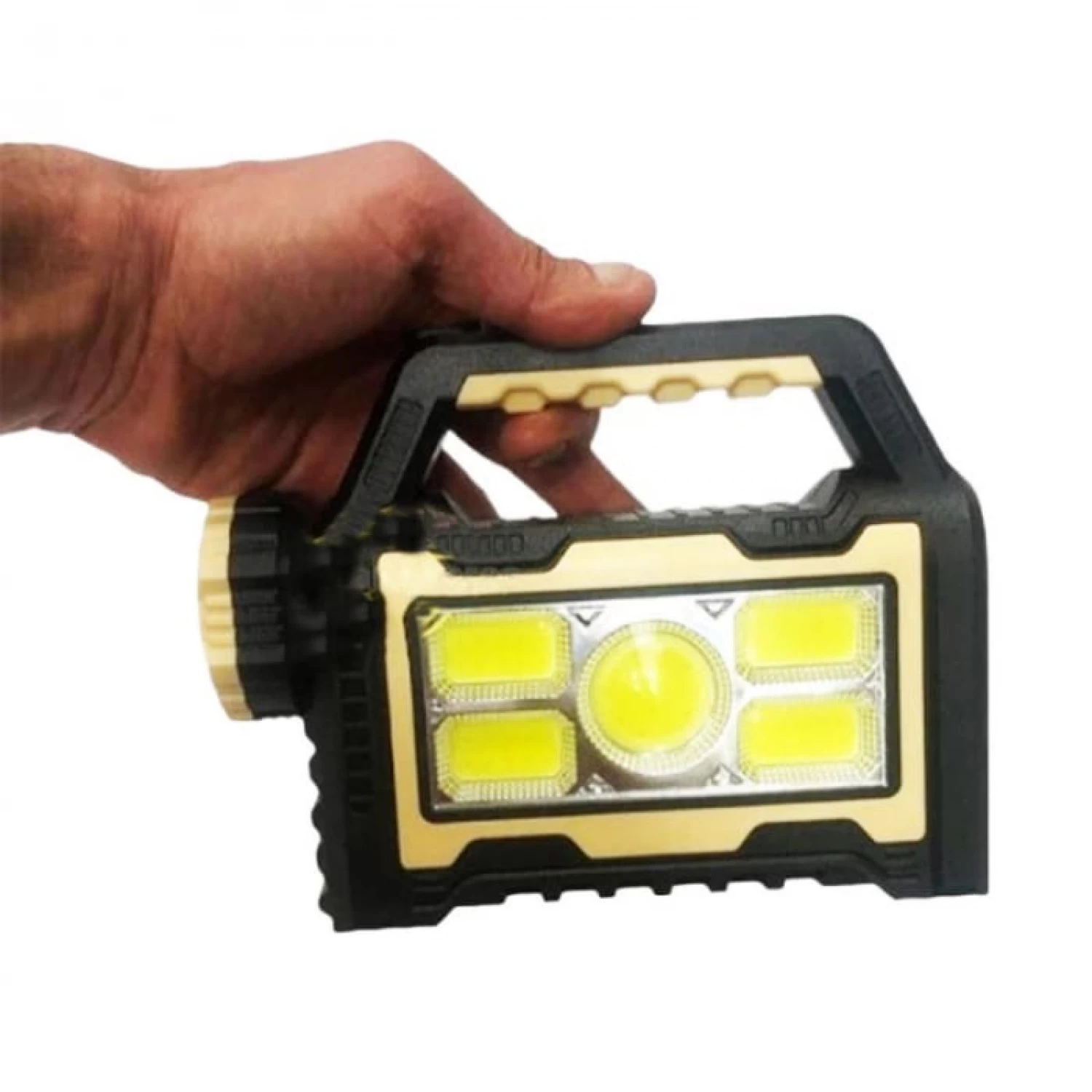 Lampi solare si lanterne led - Lanternă Solară Portabilă HS-8031-B, 7 LED + 55 COB LED, 3600 mAh, Funcție Power Bank, 3 Moduri Iluminare
