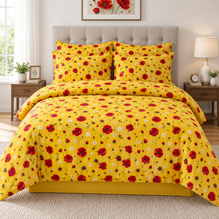 Lenjerii De Pat - Lenjerie de Pat Finet 4 Piese Pucioasa - cu Cearșaf cu Elastic, Cearșaf de Pat 200 × 230 cm, Husă Pilotă 180 × 230 cm, 2 Fețe de Pernă 50 × 70 cm