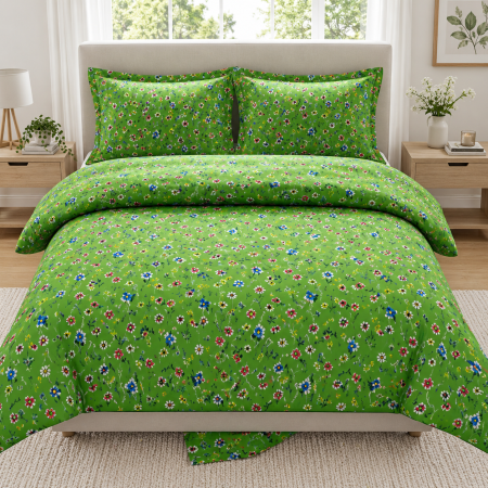 Lenjerii De Pat - Lenjerie de Pat Finet 4 Piese Pucioasa - cu Cearșaf cu Elastic, Cearșaf de Pat 200 × 230 cm, Husă Pilotă 180 × 230 cm, 2 Fețe de Pernă 50 × 70 cm