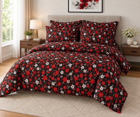Lenjerii De Pat - Lenjerie de Pat Finet 4 Piese Pucioasa - cu Cearșaf cu Elastic, Cearșaf de Pat 200 × 230 cm, Husă Pilotă 180 × 230 cm, 2 Fețe de Pernă 50 × 70 cm