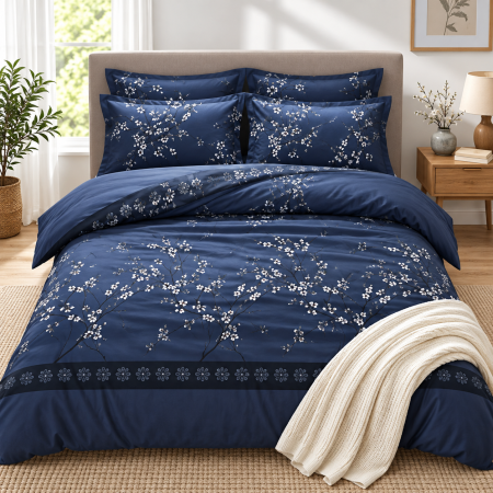 Lenjerii De Pat - Lenjerie de Pat Finet 4 Piese Pucioasa - cu Cearșaf cu Elastic, Cearșaf de Pat 200 × 230 cm, Husă Pilotă 180 × 230 cm, 2 Fețe de Pernă 50 × 70 cm