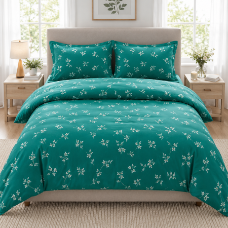 Lenjerii De Pat - Lenjerie de Pat Finet 4 Piese Pucioasa - cu Cearșaf cu Elastic, Cearșaf de Pat 200 × 230 cm, Husă Pilotă 180 × 230 cm, 2 Fețe de Pernă 50 × 70 cm