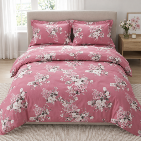 Lenjerii De Pat - Lenjerie de Pat Finet 4 Piese Pucioasa - cu Cearșaf cu Elastic, Cearșaf de Pat 200 × 230 cm, Husă Pilotă 180 × 230 cm, 2 Fețe de Pernă 50 × 70 cm
