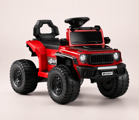 Motociclete si masini electrice copii - Mașină electrică Off-Road pentru copii, acumulator reîncărcabil 6V, dimensiuni 89 x 81 x 55 cm, 4 roți rezistente, construcție din plastic durabil, rosu
