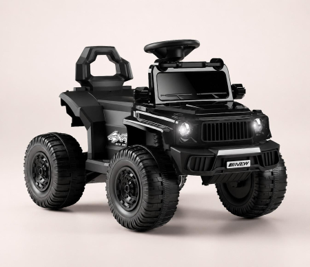 Motociclete si masini electrice copii - Mașină electrică Off-Road pentru copii, acumulator reîncărcabil 6V, dimensiuni 89 x 81 x 55 cm, 4 roți rezistente, construcție din plastic durabil, negru