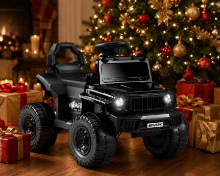 Mașină electrică Off-Road pentru copii, acumulator reîncărcabil 6V, dimensiuni 89 x 81 x 55 cm, 4 roți rezistente, construcție din plastic durabil, negru [5]