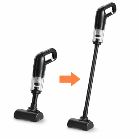 Casa si Bucatarie - Mini aspirator fără fir 2 în 1, 120 W, capacitate colectare 0.35 L, pentru mașină și locuință, autonomie până la 25 min, încărcare USB, negru