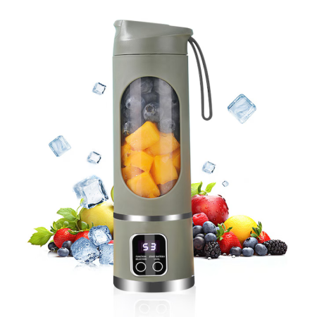 Casa si Bucatarie - Mini Blender Electric Portabil 450 ml, 12 Lame din Oțel, Viteză 15.000-22.000 rpm, Baterie Reîncărcabilă, Design Multifuncțional pentru Smoothie-uri și Sucuri