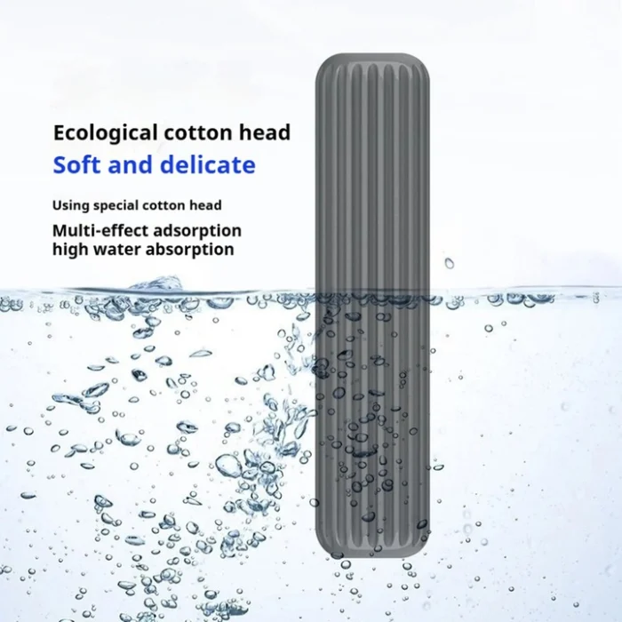 Mini mop de mână, portabil, burete PVA absorbant, sistem push-pull de stoarcere, 15.5×29.5 cm, alb [6]
