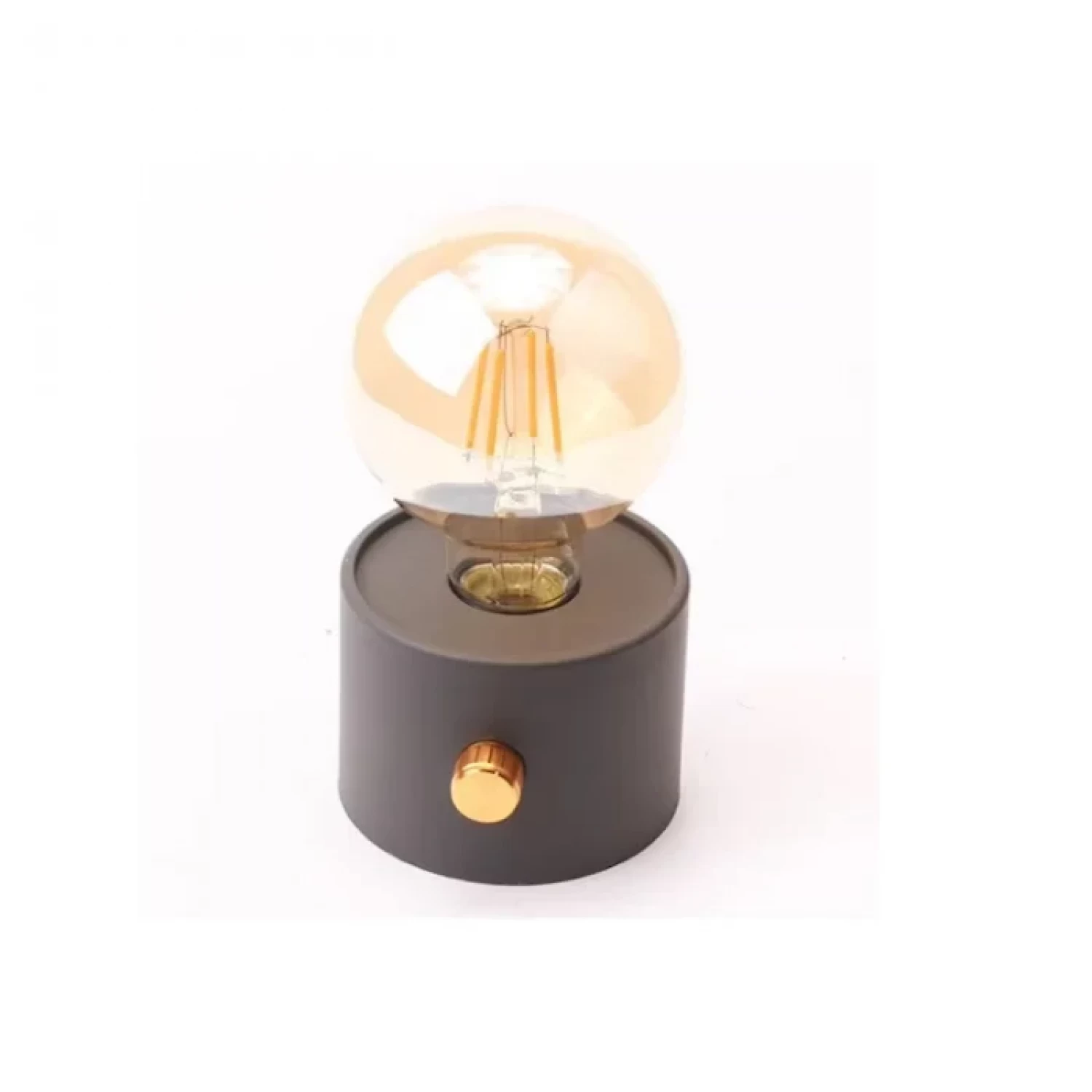 Mini Veioză Decorativă Retro, LED cu Filament Vintage, Lumină Caldă, Intensitate Reglabilă, Alimentare Baterii, Gri Închis [4]