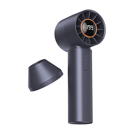 Casa si Bucatarie - Mini ventilator portabil cu baterie 1200 mAh, display LCD, reglare viteză, flux de aer direcționat, design compact